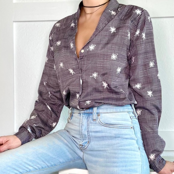 VTG Oscar de la Renta Button Down Blouse - Picture 8 of 9